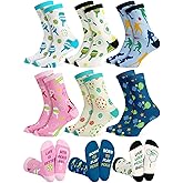 GGFIRR 6 Pairs Funny Pickleball Socks for Women Men, Novelty Athletic Crew Socks, Holiday Birthday Christmas Gift for Dinkball Lovers, Players, and Teams