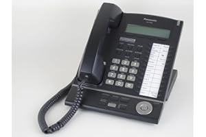 Panasonic KX-T7633-B Digital Telephone Black 3-Line LCD Proprietary Phone (Renewed)