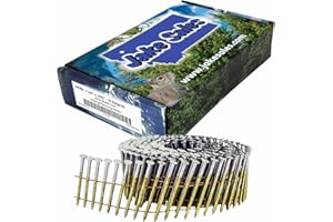 JAKE SALES 1-3/4 x .092 Inch 15 Degree Wire Weld Coil - Collated - Siding and Fencing Nails - Hot Galvanized - Vinyl Tip - Ring Shank - Small Box ~500 nails