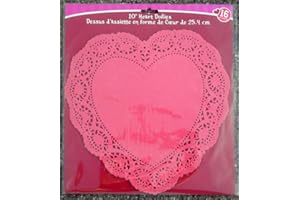 GREENBRIER INTERNATIONAL 16 Large Red Heart Shaped Doilies