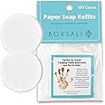 BORSALI Paper Soap Sheets - for Travel - Portable Dissolvable Dry Soap sheets; For Camping, Travel, Public Restrooms; 100 Refill Pieces To Go;