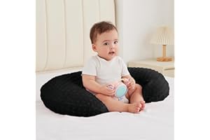 ANHEBEIBEI Nursing Pillow for Bottle and Breastfeeding, Ergonomic Comfort Nursing Essentials for Mom and Baby, Feeding Support Pillow with Removable Cover, Easier and Healthier Nursing (Black)