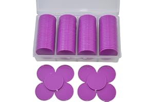 StarMall 100 Pieces Plastic Learning Countes Disks Bingo Chip Counting Discs Markers Tokens with Storage Case for Math Learning, Counting, Poker Chips Game, Bingo Chips Game