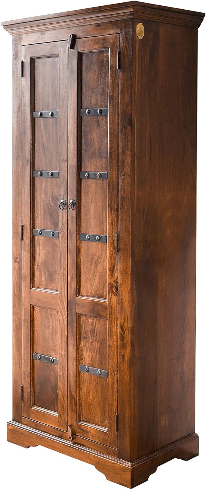 Armoire Bois massif d'acacia laqué (Miel) Style colonial OXFORD