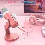 zealsound K66 USB Condenser Microphone Pink, Plug & Play with Noise Cancellation view 5