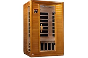 Dynamic Saunas Andora 2-Person Low EMF FAR Infrared Sauna with Red Light Therapy & Bluetooth Speakers | Personal Indoor Dry Heat Sauna for Home & Gym – Made from Canadian Hemlock
