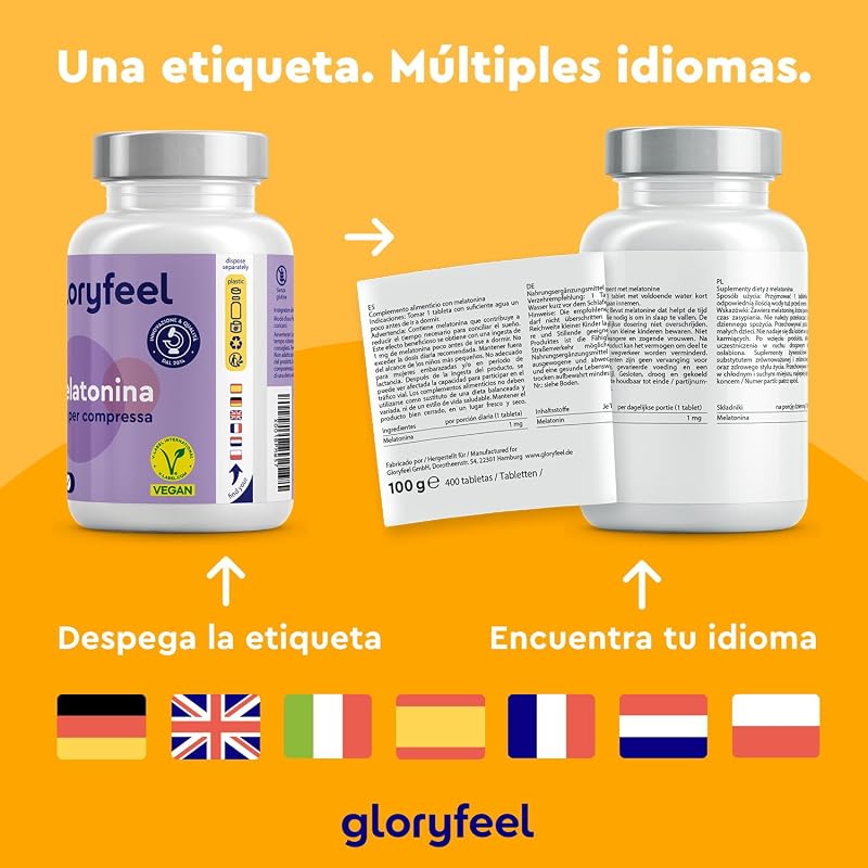 Melatonina 400 Tabletas (+1 año), Altas dosis, Para dormir bien