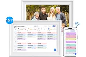 OUTONLIFE 10.1" Smart Family Calendar, Digital Family Organizer with App Control, Touchscreen Chore Chart for Kids & Meal Pla