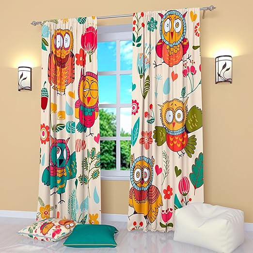 Amazon Com Factory4me Owl Curtains For Girls Kids Kitchen Baby