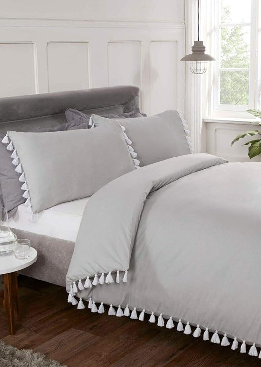 Bedding Heaven ELEGANT TASSELS DUVET COVER SET Made by Rapport (Grey