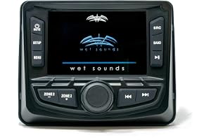 Wet Sounds WS-MC2: 3-Inch Gauge Style Marine Media System with 2.7-Inch Full-Color LCD Display, Bluetooth (Renewed)
