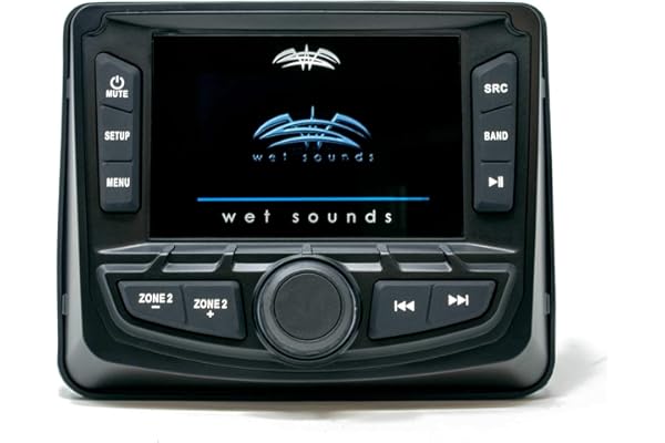 Wet Sounds WS-MC2: 3-Inch Gauge Style Marine Media System with 2.7-Inch Full-Color LCD Display, Bluetooth (Renewed)
