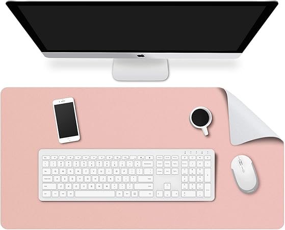 amazon com moko computer desk mat pu large extended gaming mouse pad non slip keyboard mouse mat waterproof office writing desk pad protector 31 5 x 15 7 x 0 08 inch double side