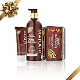 MAKARI Exclusive 3-Piece Skincare Gift Set | Exfoliating Soap, Body Milk & Face Cream with Organiclarine | Botanical Self-Care Kit for All Skin Types