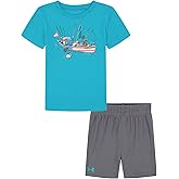 Under Armour Boys' 2-Piece Short Sleeve T-Shirt and Shorts Set, Outdoor Collection, Radial Turquoise, 4