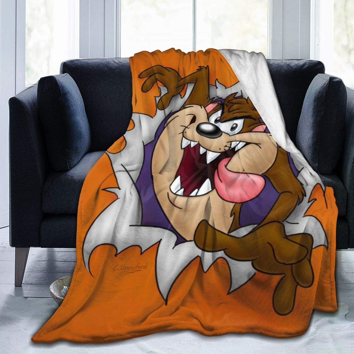 Dfvfgv Looney Tunes Tasmanian Devil Taz Fashion Ultra-Soft Micro Fleece Blanket.