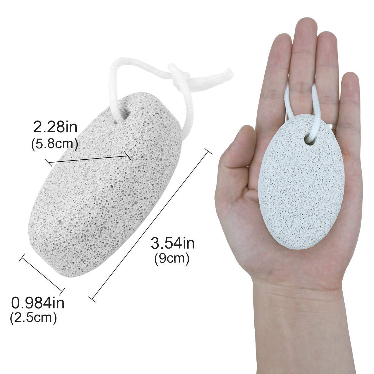 ZECLIN Natural Pumice Stone for Foot Callus - Premium Callus Remover for Feet and Hands - Pedicure Tools, Exfoliation to Remove Dead Skin - Natural Foot File (2 Pcs): Beauty