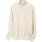 SANGTREE Women's Turtleneck Sweater Soft Warm Stylish Knit Pullover for Fall Winter Elegant Long Sleeve Sweater Top