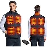 Oddfah Heated Vest for Men and Women with 5V 20000mAh Battery Pack Included,Rechargeable Men's Heated Jacket for Winter