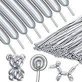ZBYDNG Metallic Silver Long Balloons Premium 260 Twisting Magic Balloons for Birthday Kids Wedding Party Supply 100pcs