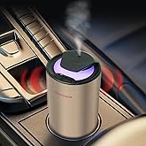 Shammgria Car Air Diffuser Essential Oil Aromatherapy Scent Diffuser with 3 Mist Levels & LED Lights for Car, Room, Studio, Office- Champagne