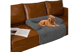 Ameritex Pet Dog Bed Coral Fleece Furniture Cover with Anti-Slip Back Suitable for Bed and Sofa Super Soft (Medium-30 x30, Grey)