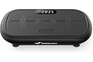 MERACH Vibration Plate Exercise Machine, Vibration Plate 440 Lbs Capacity, Bluetooth and Silicone Pedal, Stimulate Deep Fat, Vibration Plate for Lymphatic Drainage, Vibrating for Weight Loss