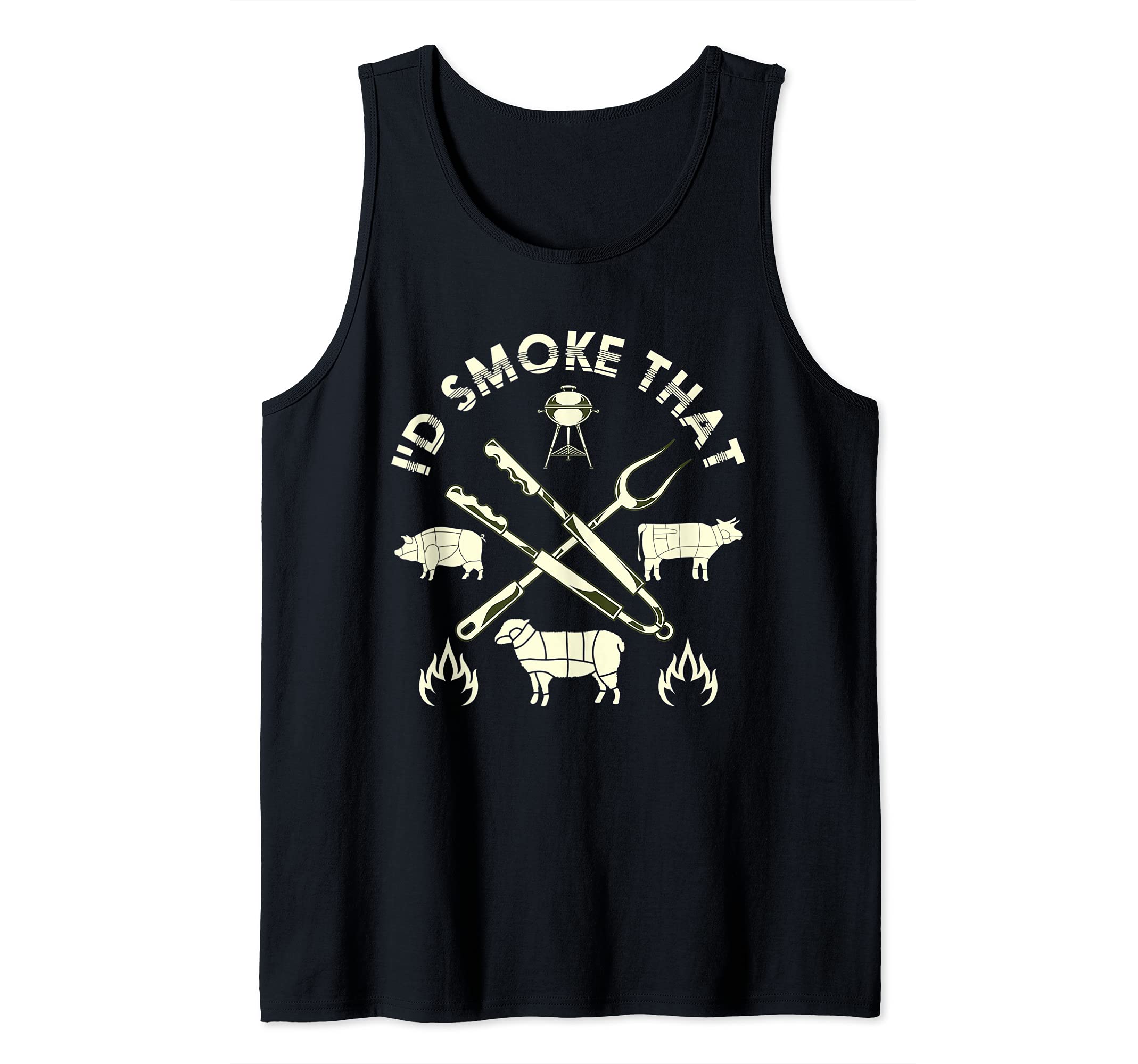 Funny Steak BBQ Chef Smoking Meat Id Smoke That Barbecue Tank Top