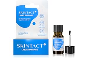LUCA AICELL SkinTact Liquid Bandage with Centella Asiatica Extract & Glyceryl Monolaurate – Long-Lasting Waterproof, Transparent Coverage for Minor Cuts & Scrapes, Keep in First Aid kit, 0.3 oz