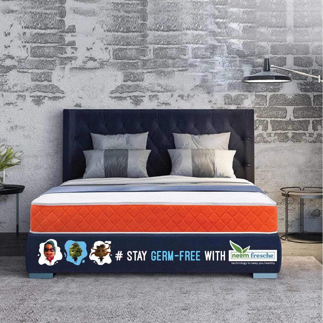SleepX Dual Comfort Mattress 5 inch King Bed Size, High Density (HD) Foam- Medium Soft & Hard (Orange, 78x72x5 Inches)