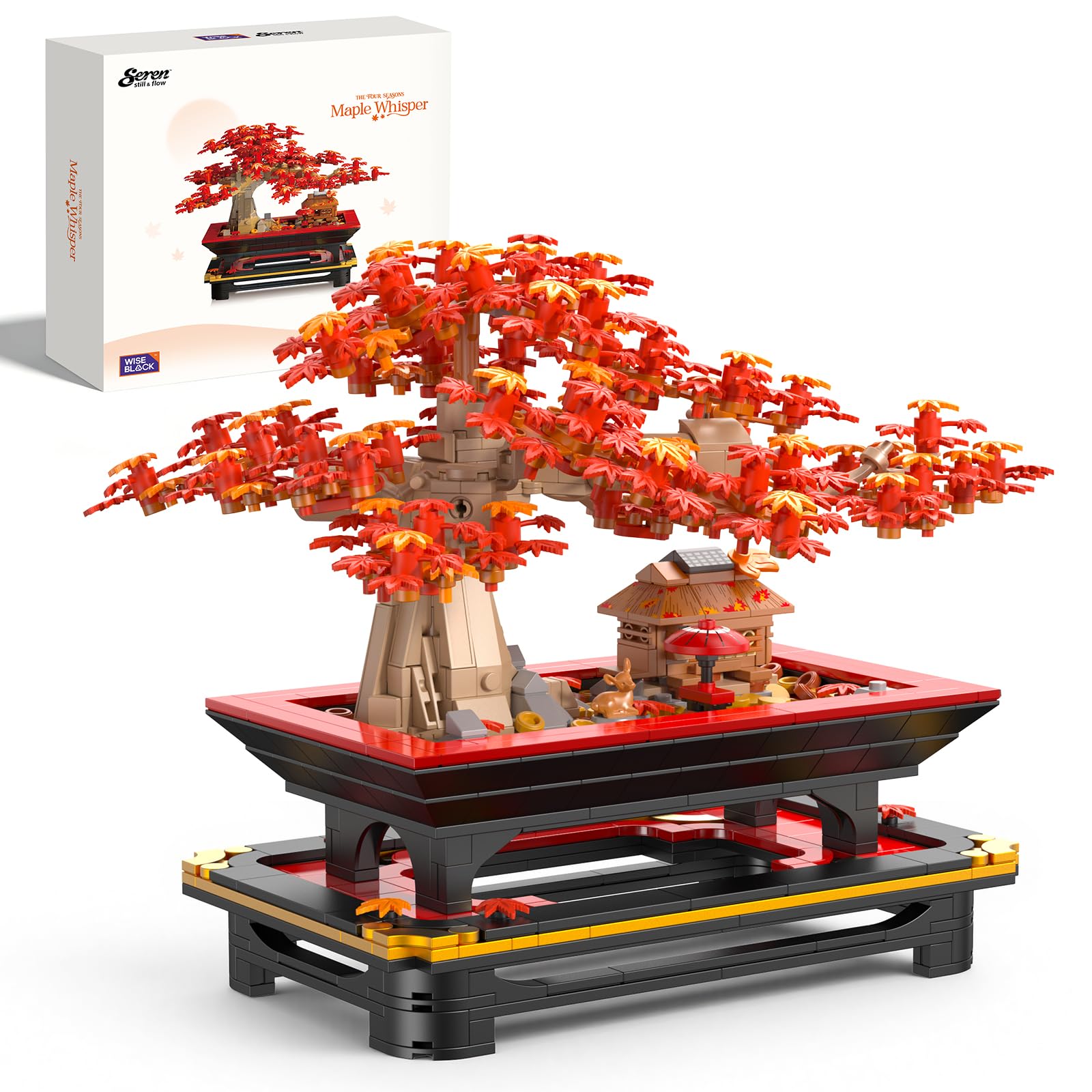 Photo 1 of Wise Block Japanese Red Maple Bonsai Tree Building Toy Set for Adults - 900 Pcs Artificial Bonsai Tree Building Blocks for Adults, Easter Gift for Women Set Home Office Decor