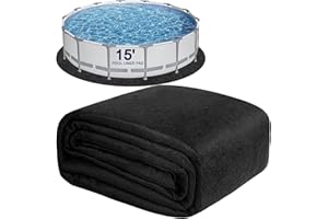 WLLEYAY Thickened Pool Liner Pad for Above Ground Swimming Pools,15 Ft Round Under Pool Padding, Durable Geotextile Material, Seamless Double Density Puncture Resistant, Extend Liner Life,Mats for Pool Bottom