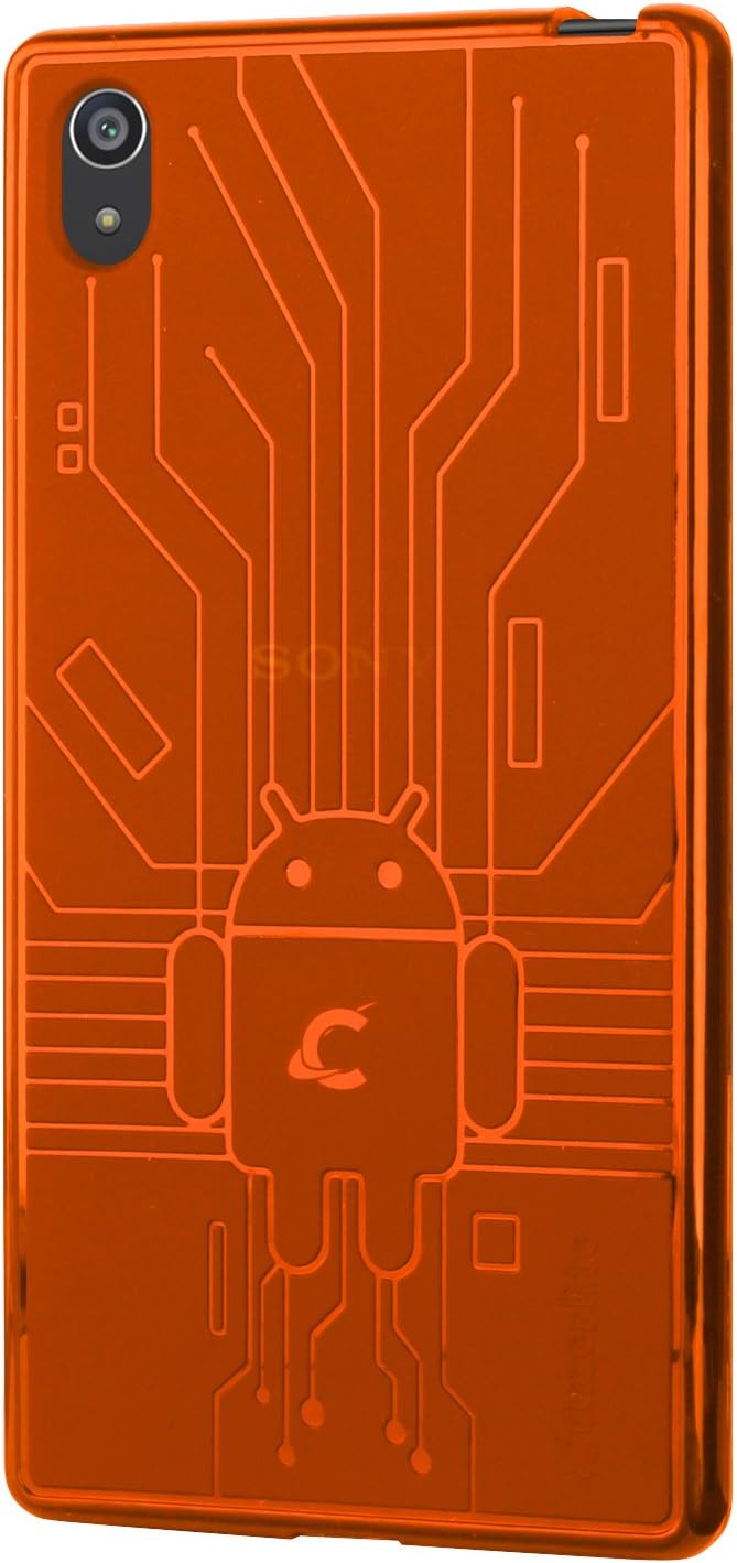 Amazon Com Sony Xperia Z5 Case Cruzerlite Bugdroid Circuit Case Compatible For Sony Xperia Z5 Retail Packaging Orange