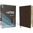 NIV, Foundation Study Bible, Leathersoft, Brown, Red Letter