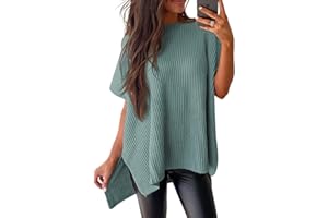 SHEWIN Womens Tops Casual Short Sleeve Sweater Loose Oversized Sweaters Spring Tops for Women 2025