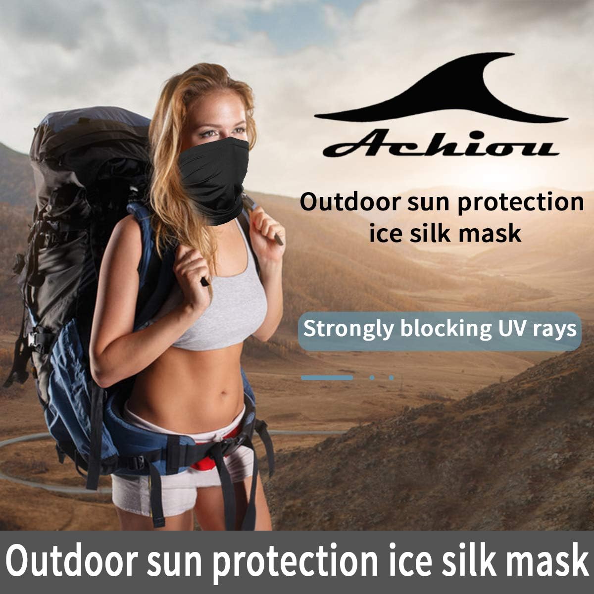 Achiou Neck Gaiter Face Mask Scarf Dust Sun Protection Cool Lightweight Windproof, Breathable Fishing Hiking Running Cycling Black at  Men’s Clothing store