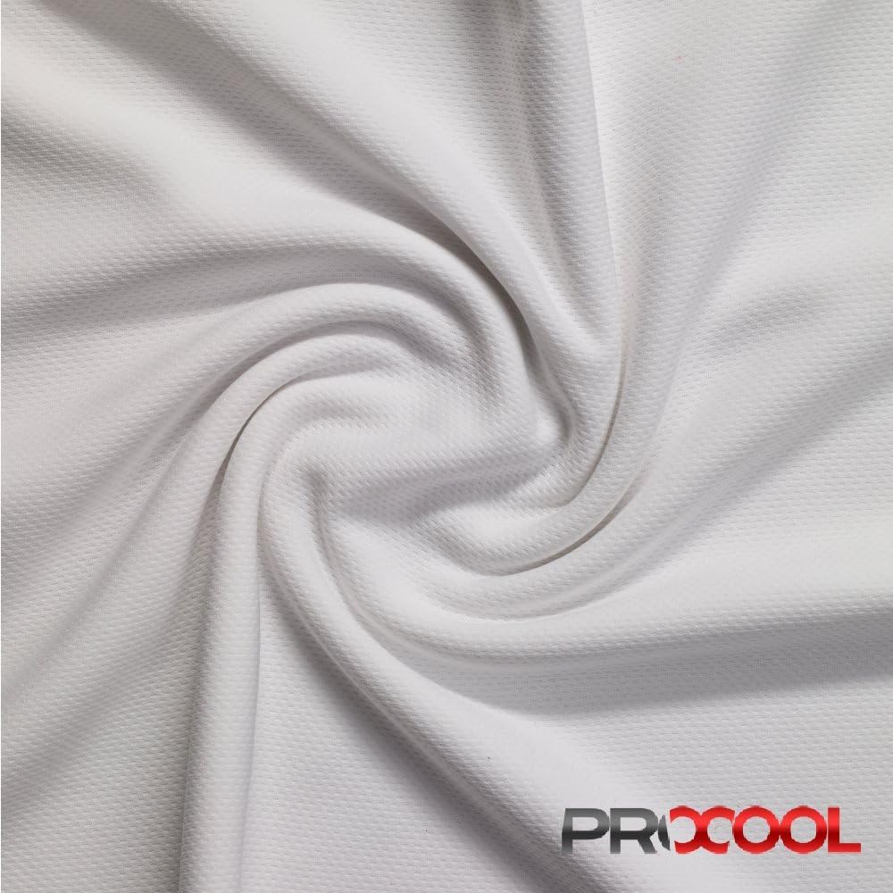 ProCool Athletic Jersey Mesh (Made in USA, White, sold by the yard)