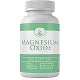Magnesium Oxide (100 Capsules) Rich in Actual Magnesium, Cardiovascular, Muscles & Nerves, Gluten-Free*