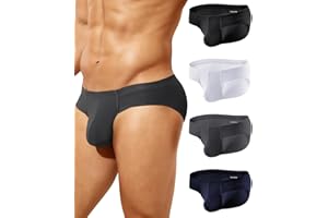Casey Kevin Mens Silk Briefs Mesh Breathable Bulge Pouch Underwear Soft Low Rise Panties Cooling Bikini Underpants 4-Pack