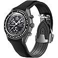 REBANDACE Strap for Omega x Swatch MoonSwatch Watch, 20mm Folding Buckle Color Collision Band, Curved No Gap Replacement Strap for Swatch Omega Men Women