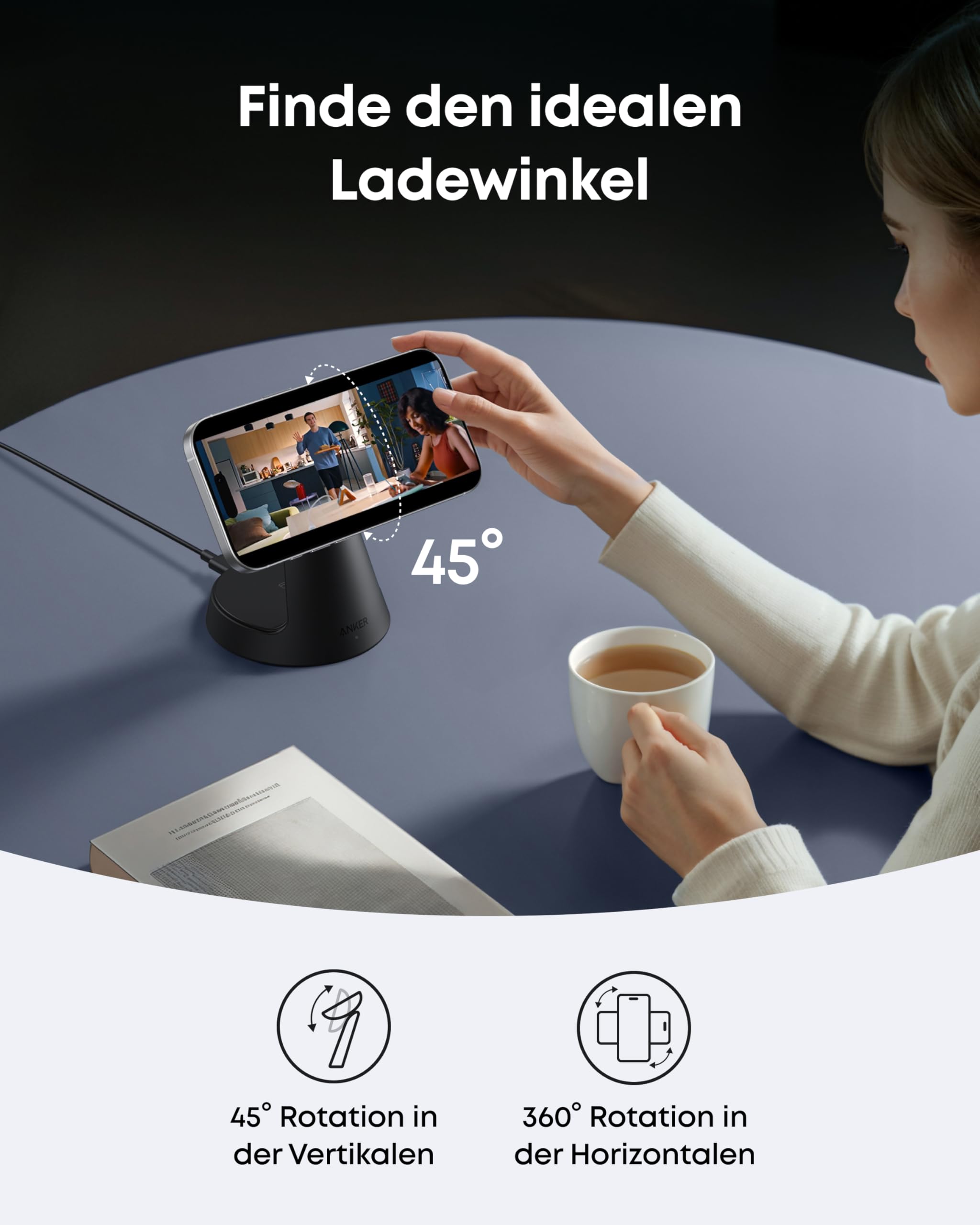 Anker MagGo 3-in-1 Ladestation Qi2 15W MagSafe kompatibel Ladegerät 7