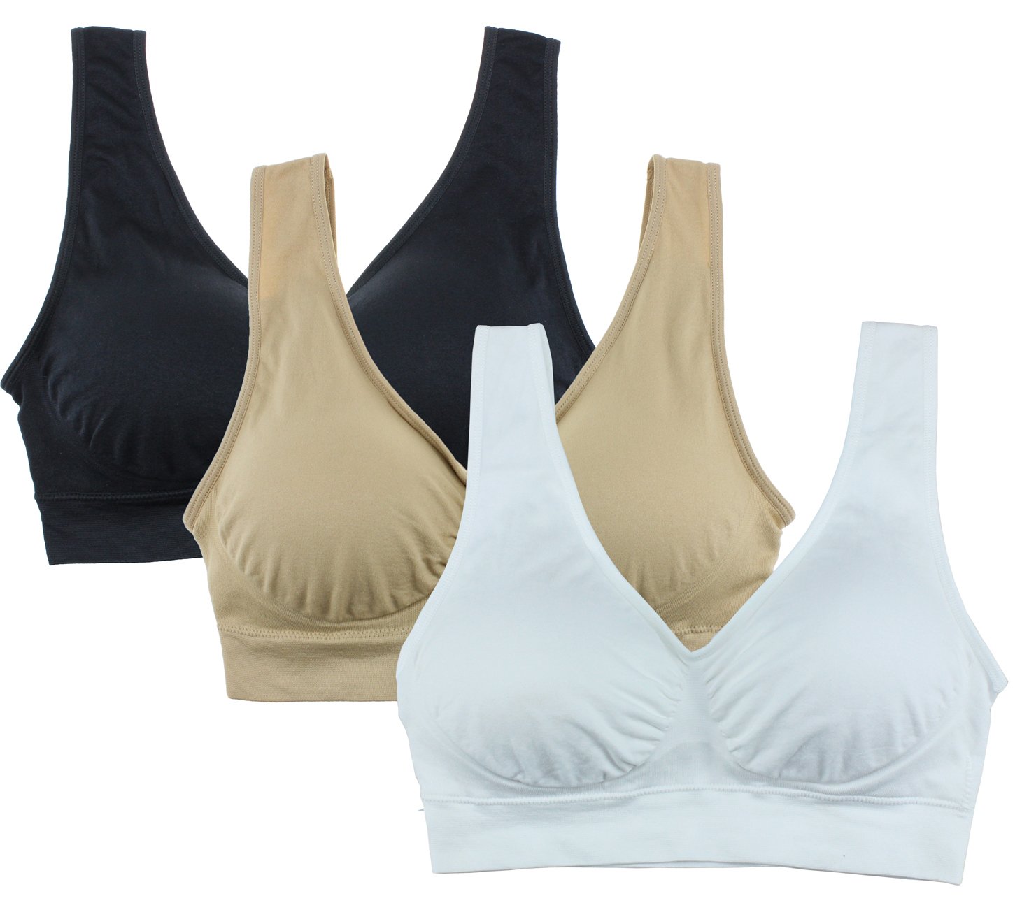 APC Cabales Women's 3Pack Seamless Wireless Sports Bra with Removable
