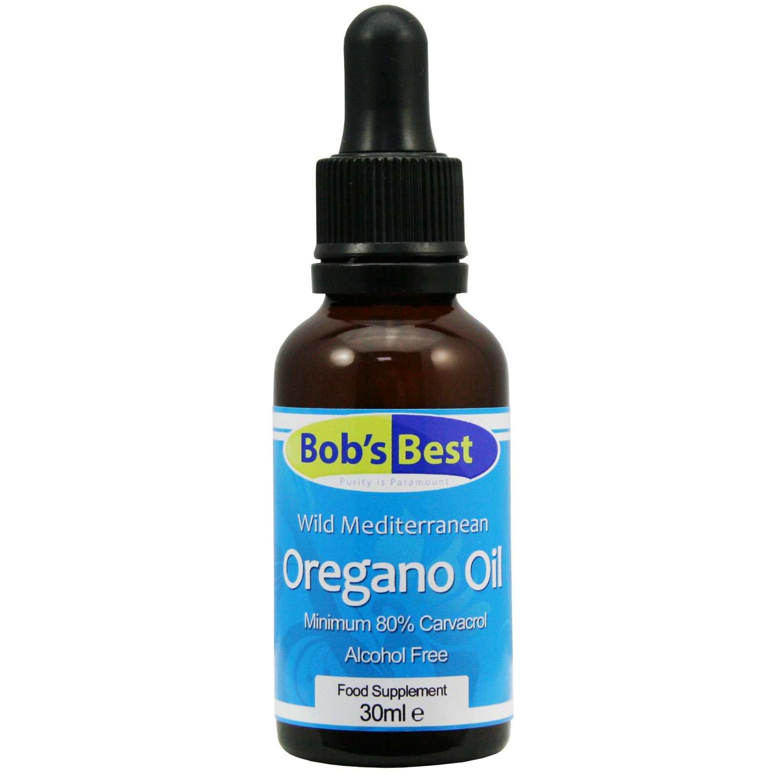 Bob's Best Oregano Oil 100% Pure & Natural Wild Mediterranean - Antioxidant & Antibacterial, Minimum 80% Carvacrol – 30ml