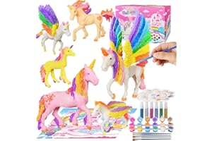 Yileqi Unicorn Painting Kit - Paint Craft for Girls, Arts and Crafts for Kids Age 4-9 - DIY Unicorn Party Favors and Activities