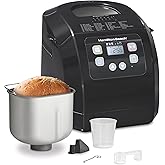 Hamilton Beach Automatic Bread Maker Machine, Digital, Programmable, 12 Settings + Gluten Free, PFAS-Free Nonstick Pan + Knea