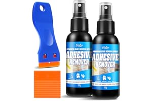 Adhesive Remover Spray - 3.5oz*2 Surface Safe Rapid Glue Remover with Scraper, Sticker Remover for Cars, Windows, Walls, Effi