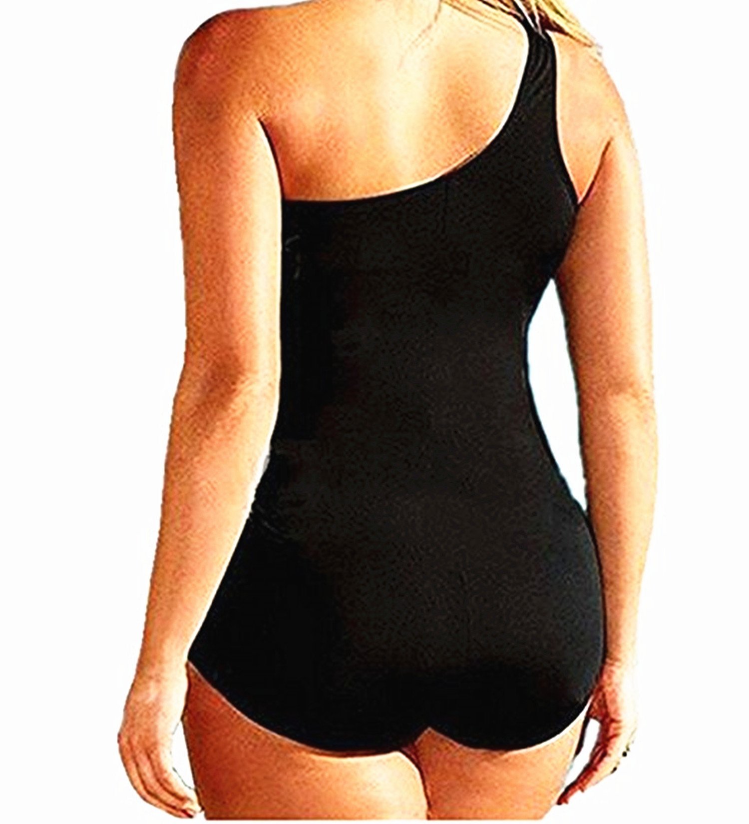 DDSOL Women's Plus Size Swimsuit Bathing Suits Tankini One-shoulder Mesh One Piece Bikini Swimwear