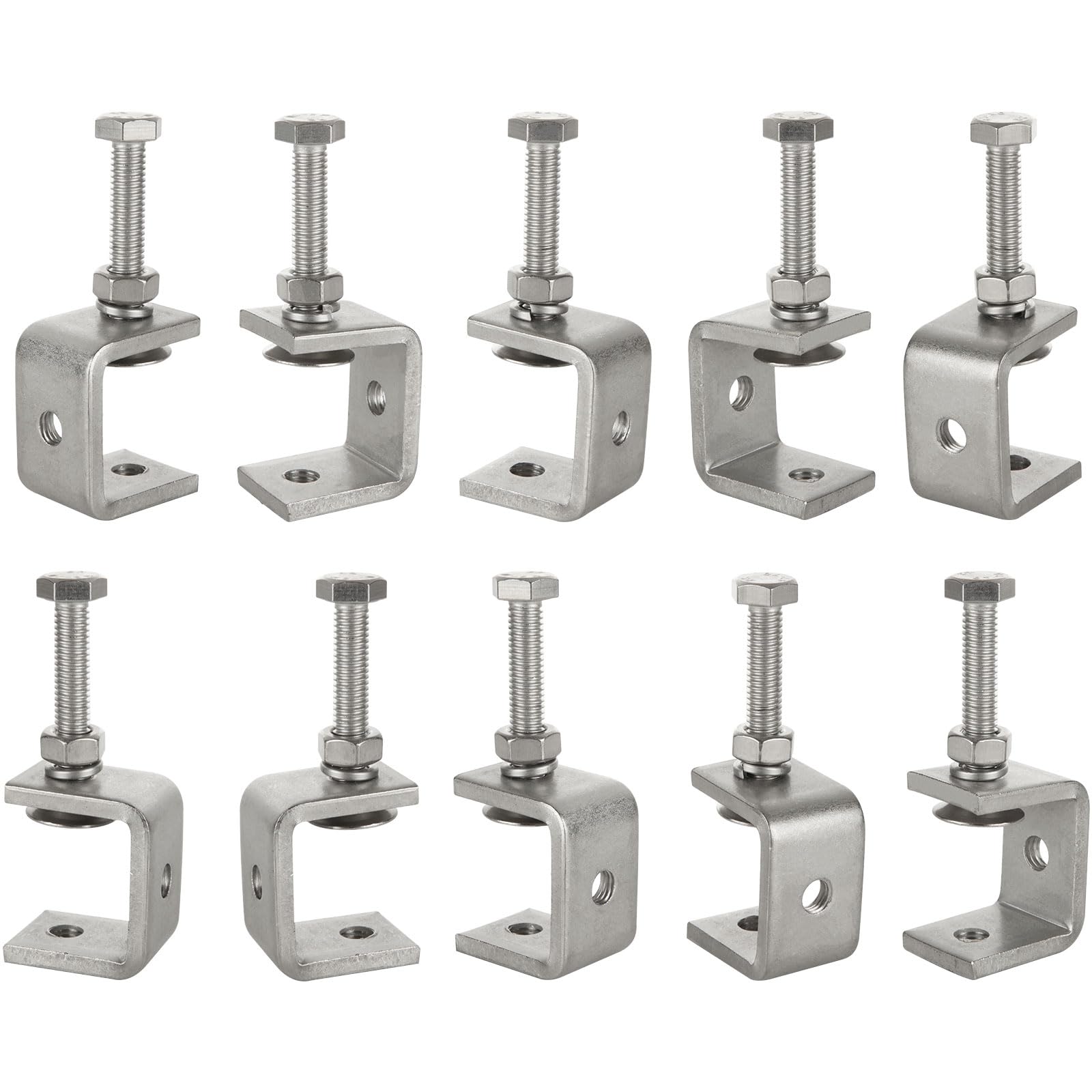 MEIDIV 10PCS Small C Clamps for Woodwork 30mm, Metal C Clamp, Heavy Duty Welding Clamp, Stainless Steel Clamps Tiger Clamp for DIY Woodworking, Welding, Cabinetry