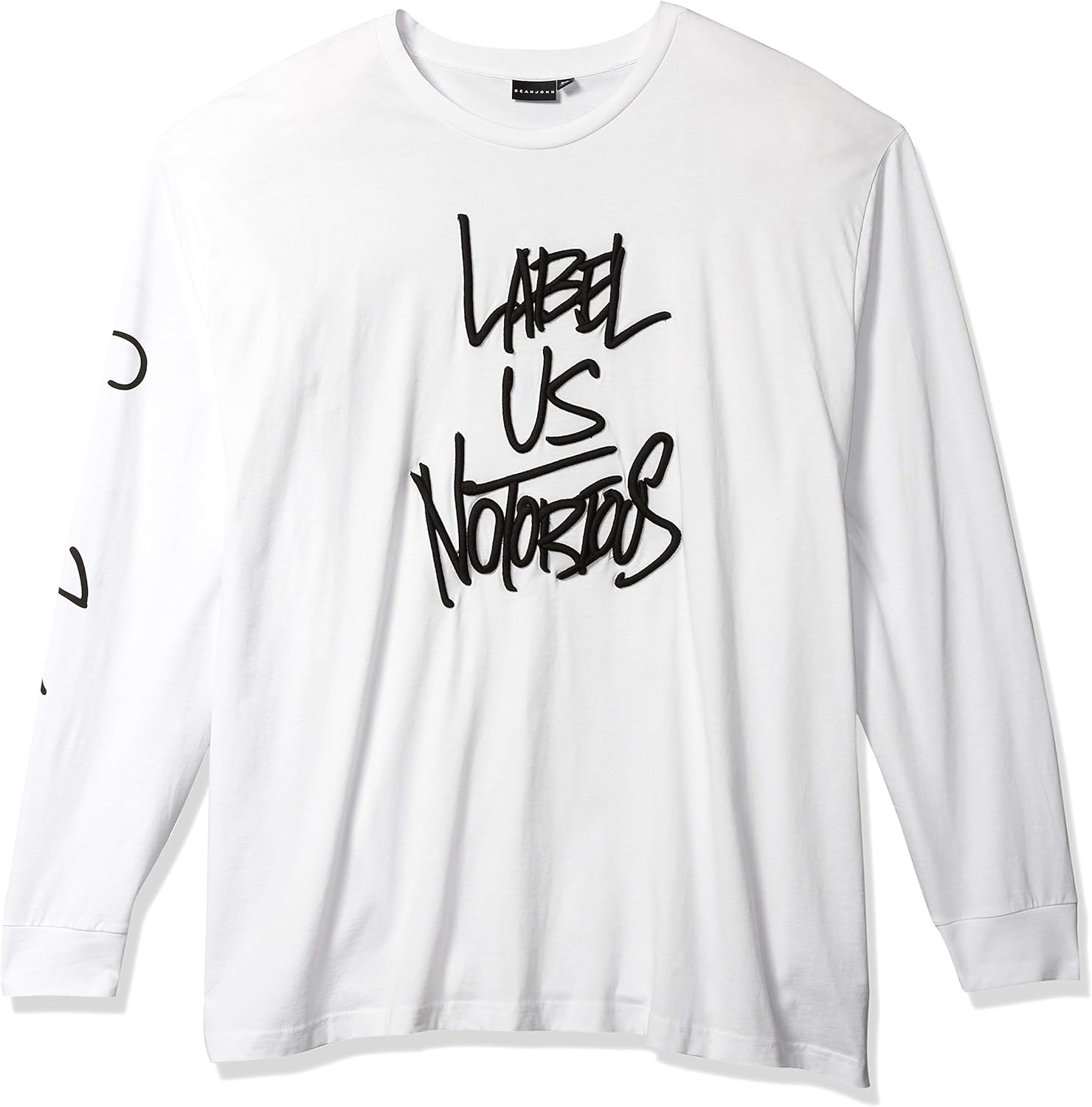 Sean John unisexadultLong Sleeve Crew Neck Label Us Tee Long Sleeves TShirt White 6XL (Big