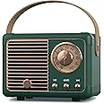 PRUNUS J-999 Retro Bluetooth Speaker,Vintage Decor,Mini Wireless Bluetooth Speaker,Cute Old Fashion Style Support USB/TF Card/AUX for Kitchen Desk Bedroom Office Party Outdoor(Green)